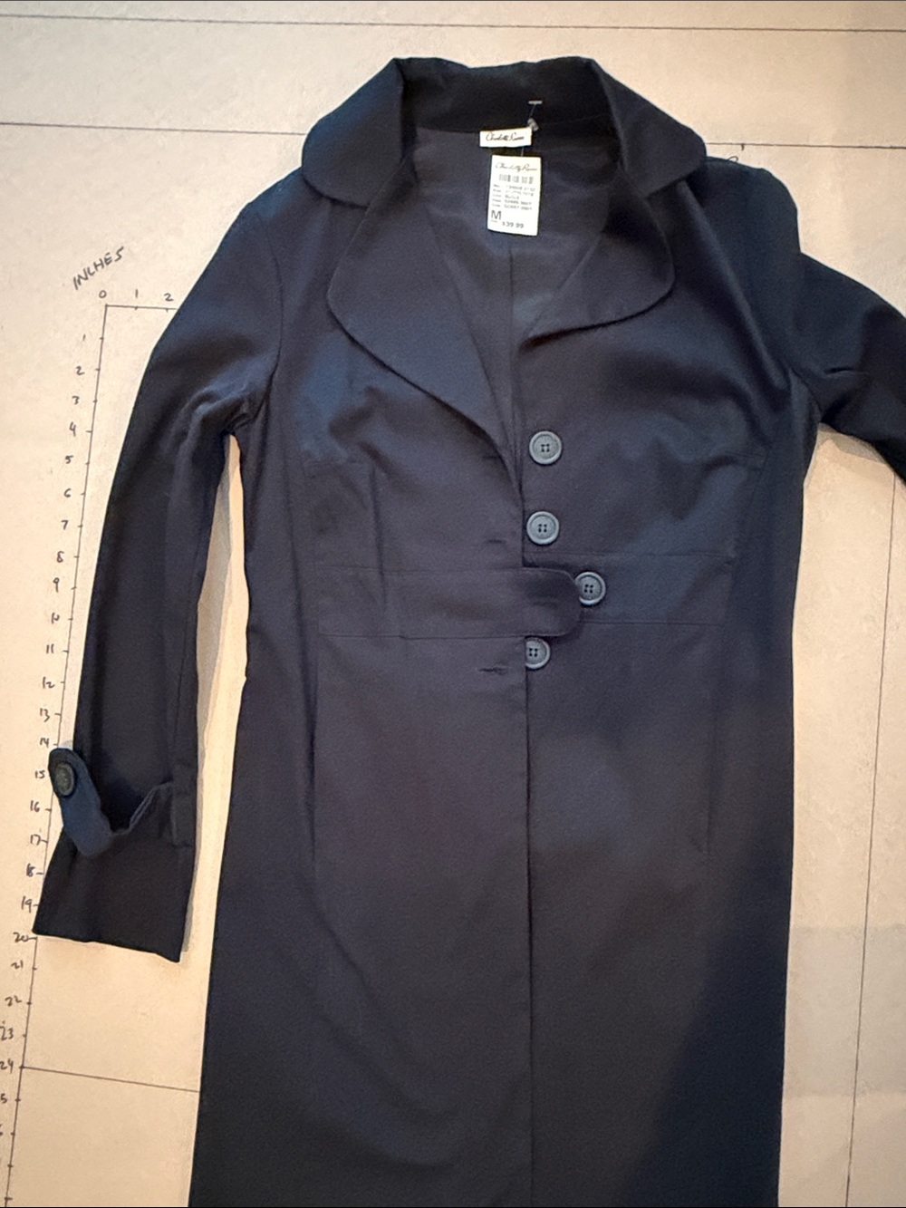 Charlotte Russe Button-Front Trench Coat